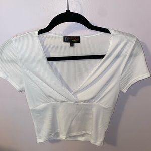 White Cropped Short Sleeve